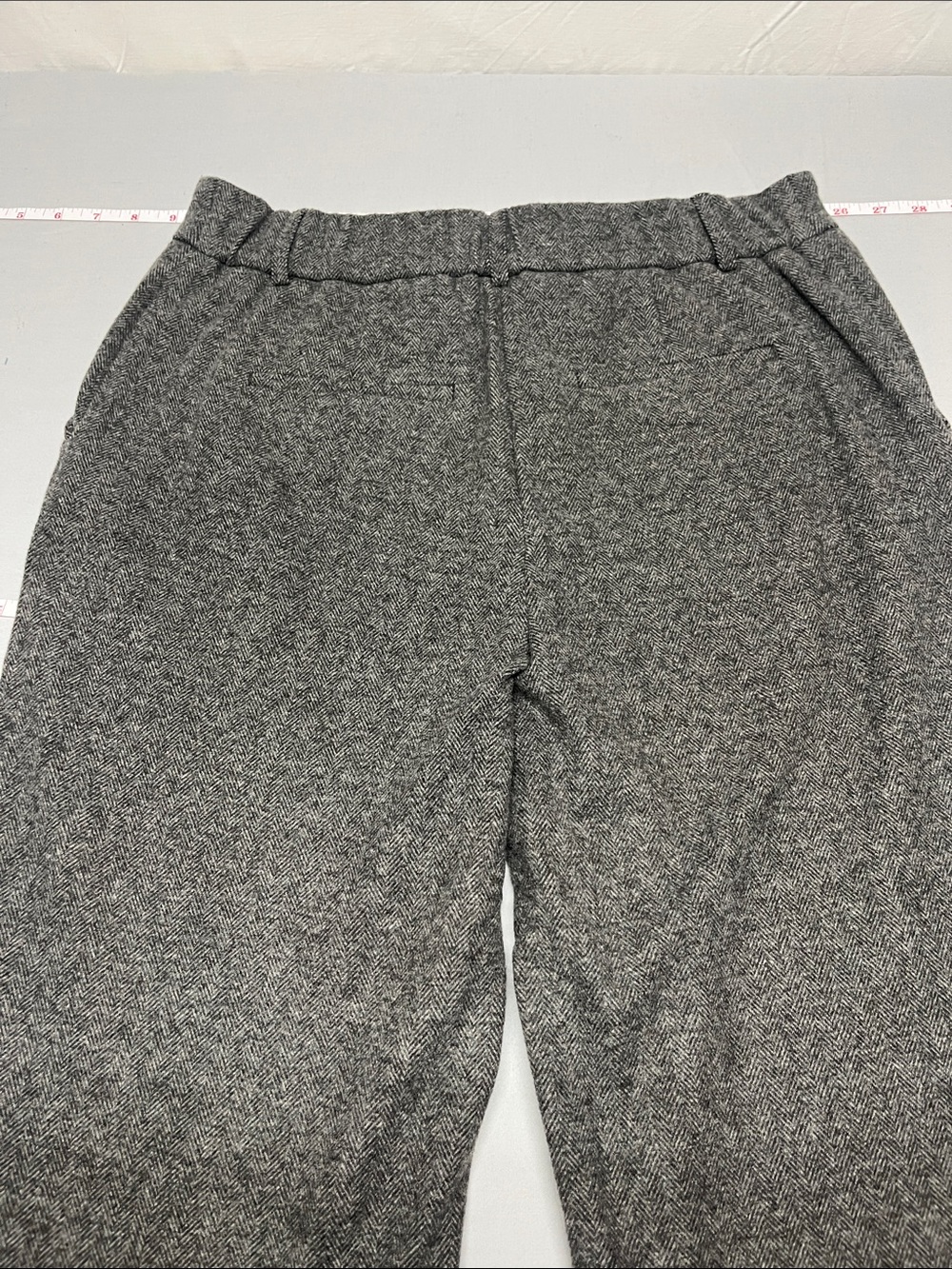 Hilary Radley Charcoal Gray Wide-Leg Trousers.  Herringbone pattern Size 8 - Picture 9 of 9